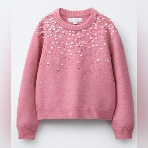 Zara Pink Sequin Girls Sweater